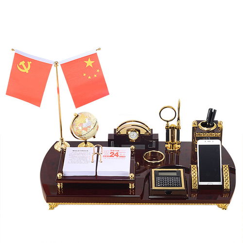 高档老板办公室桌面摆件商务文台收纳笔筒摆设开业工艺品招财礼品