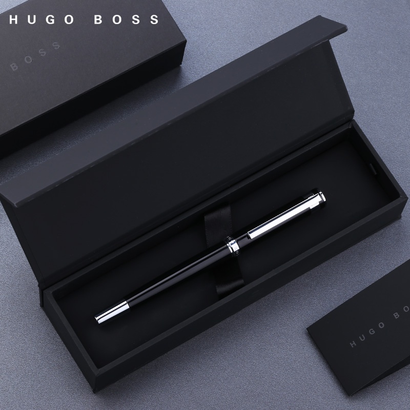 HUGO BOSS 亮黑色金属钢笔 男士商务礼品的精致之选